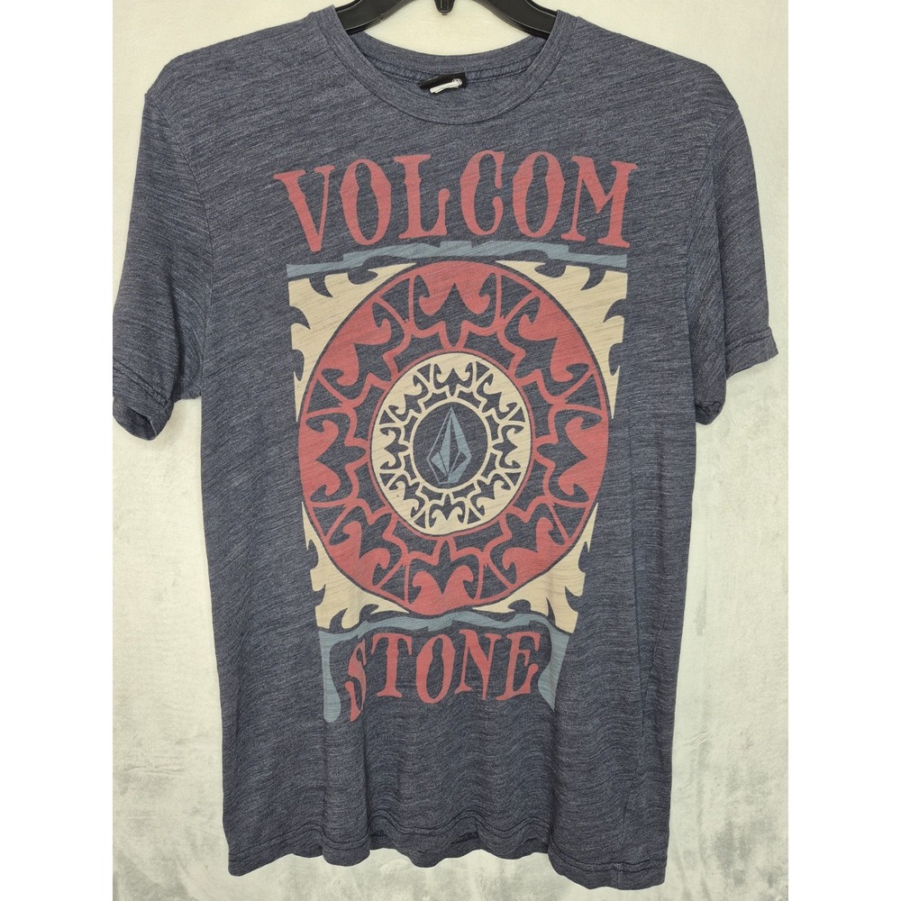 Vintage Volcom Stone Mandala Graphic T Shirt Heather Gray Mens Large L 21x30.5